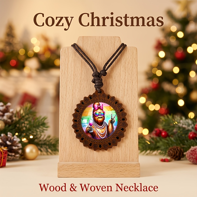 Colorful Fashion Shadow Wooden Necklace, Gift Idea